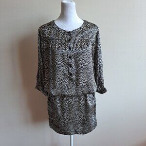 VDP 100% Silk Leopard Print Short Dress Size 40 / S